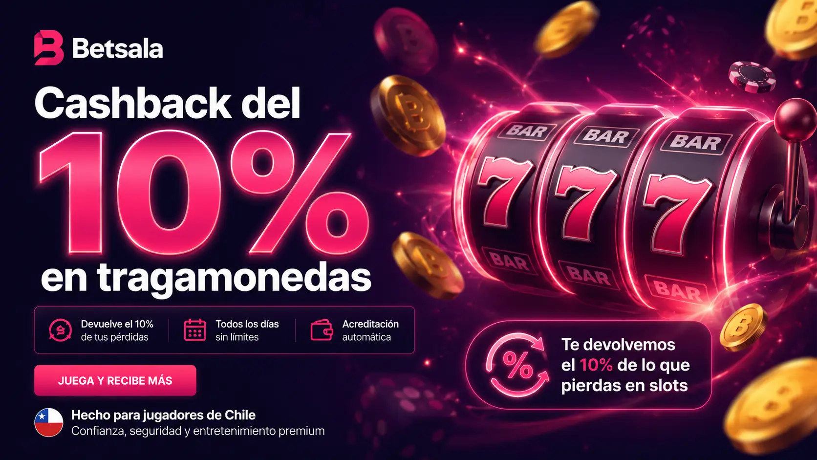 Cashback del 10% en tragamonedas
